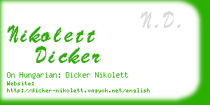 nikolett dicker business card